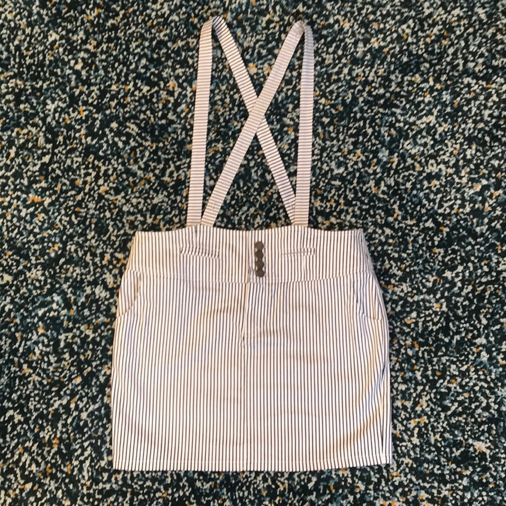 Striped mime paper crane overall skirt